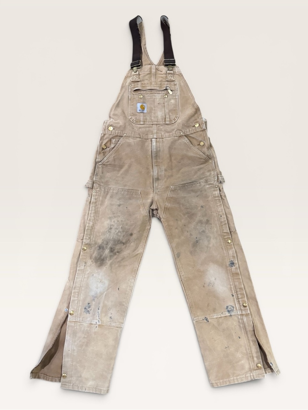 Vintage 2016 Carhartt R37 Duck Bib Overalls Brown 32x30 - Picture 1 of 6